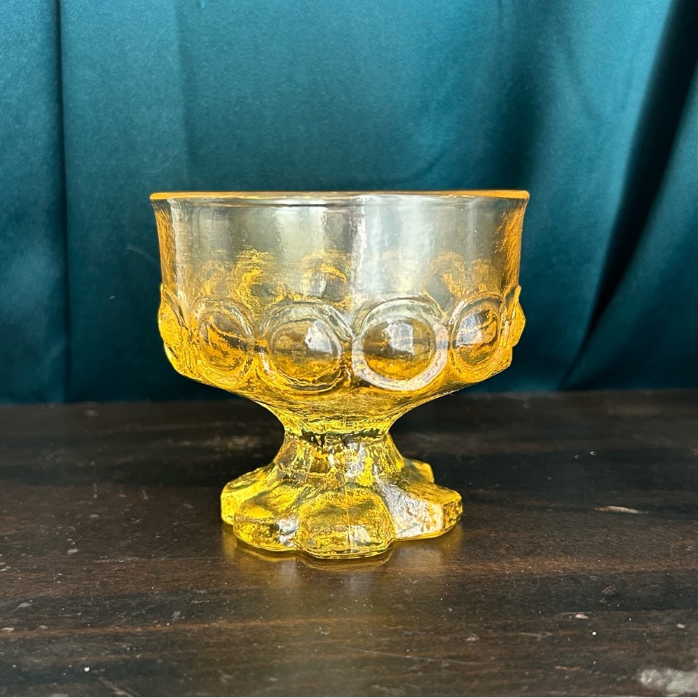 Tiffin Franciscan Madeira Cornsilk Yellow Champagne Tall Sherbet Dessert Glass